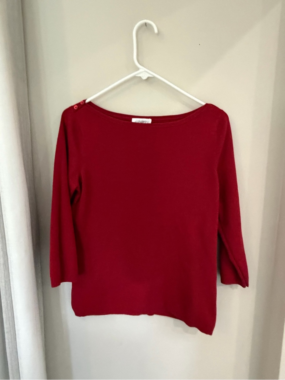 LOFT Ruby Red Boatneck Sweater